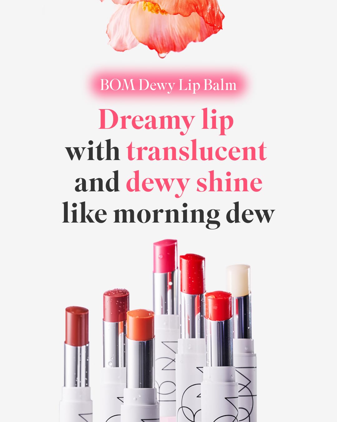 BOM COSMETICS Dewy Lip Balm #6 Pure Rose – Sheer Glow Lip Care with Vitamin E & Shea Butter