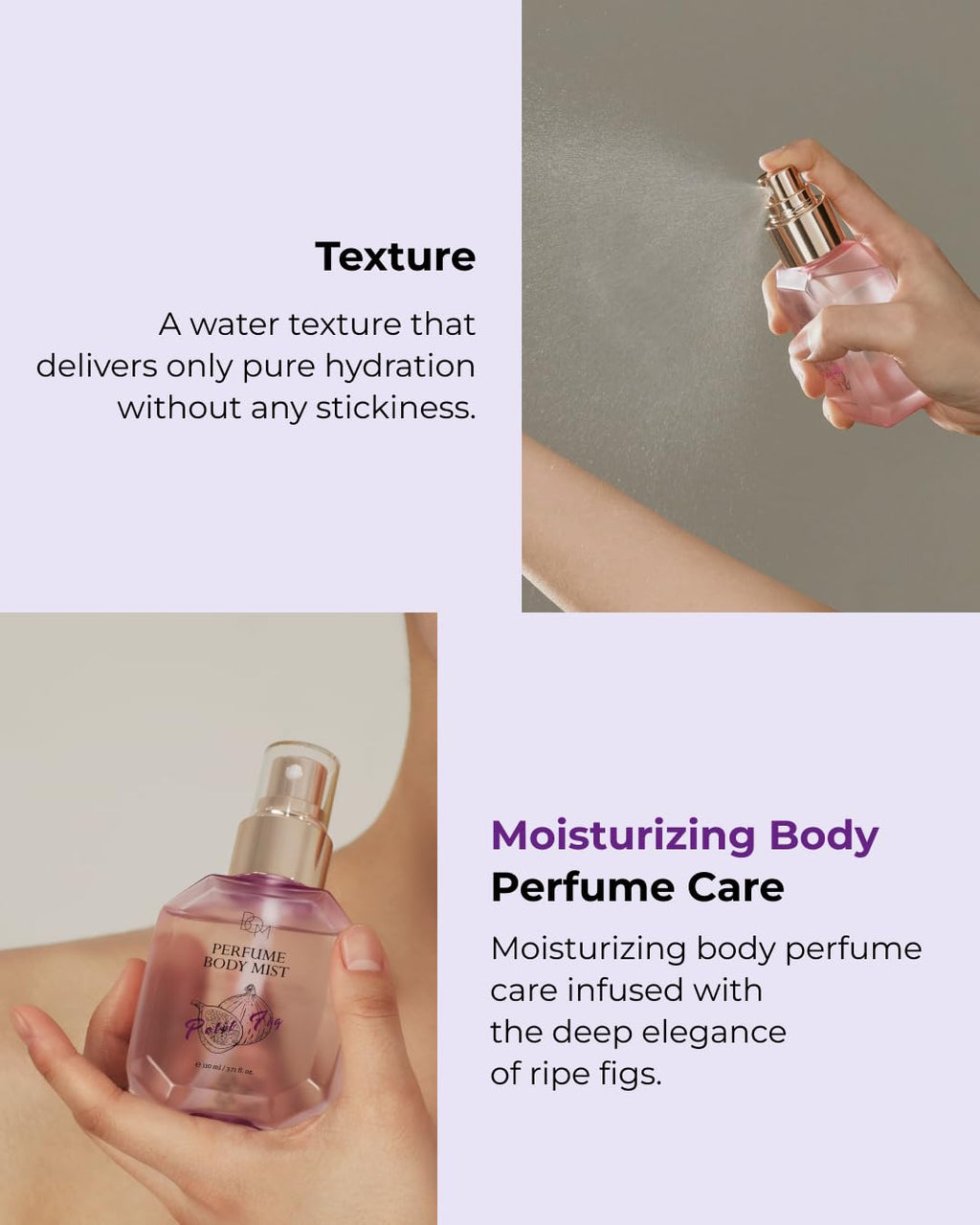 BOM Petit Fig Body Mist – Fig Scent, Hydration with Hyaluronic Acid, Niacinamide & Vitamin C