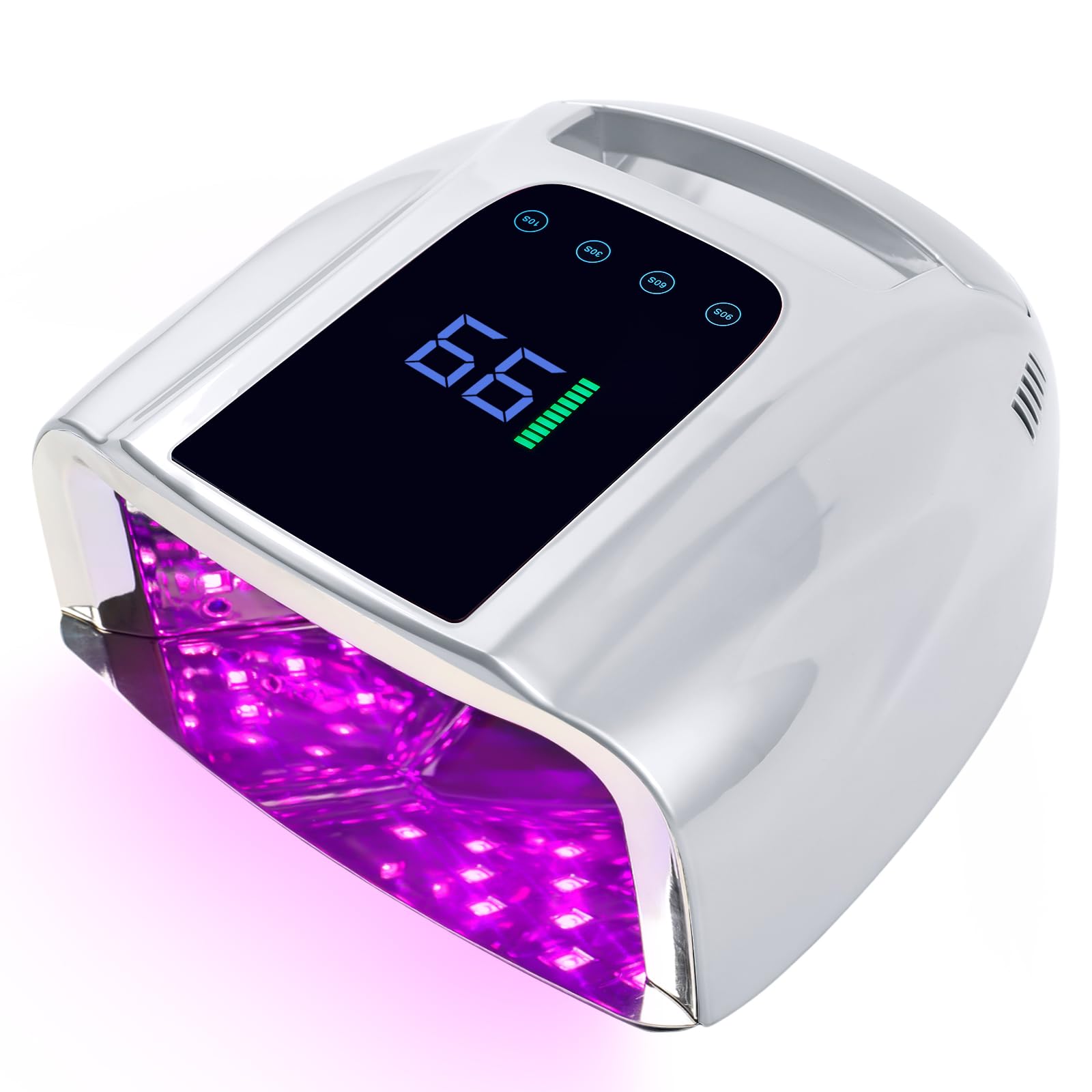BOMOQING 96W Rechargeable UV LED Nail Lamp – Cordless, LCD, 4 Timers, Smart Sensor