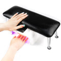 BOMOQING Nail Arm Rest – Microfiber Leather Hand Holder for Manicure, Non-Slip Table Accessory (Black)