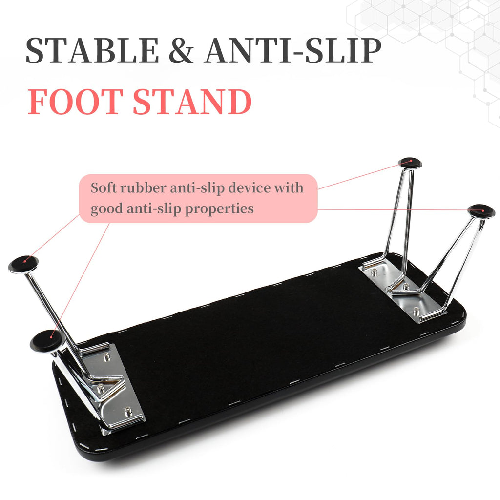 BOMOQING Nail Arm Rest – Microfiber Leather Hand Holder for Manicure, Non-Slip Table Accessory (Black)
