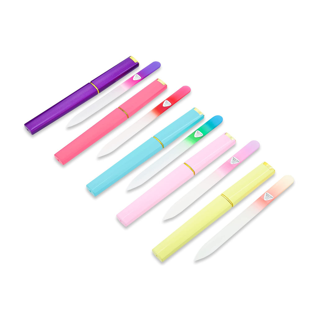 Bona Fide Beauty Czech Glass Nail File Set – 5-Pack with Hard Case