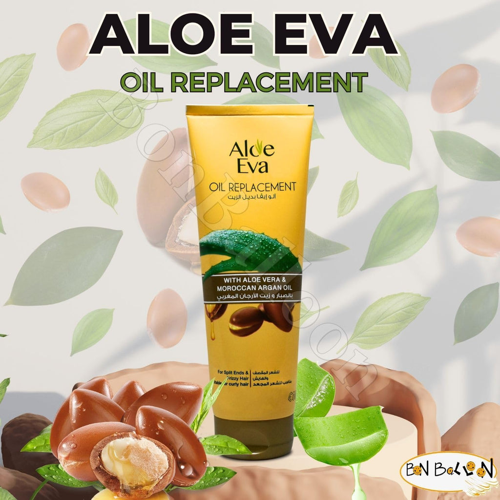 Bonballoon Aloe Eva Oil Replacement with Aloe Vera & Argan Oil – Soft, Shiny Hair (8.45 oz / 250 ml)