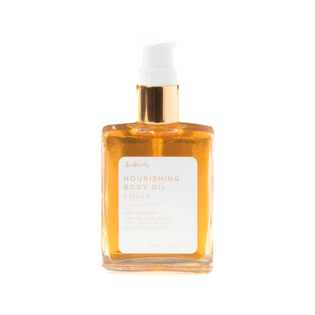 Bonblissity Nourishing Body Oils – Citrus Scented 2oz Travel Size, Non-Greasy Hydration for Dry Skin