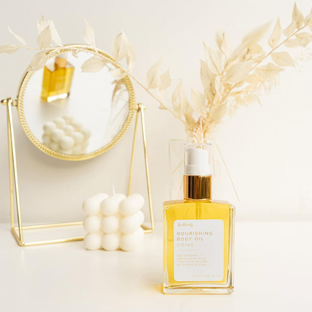 Bonblissity Nourishing Body Oils – Citrus Scented 2oz Travel Size, Non-Greasy Hydration for Dry Skin