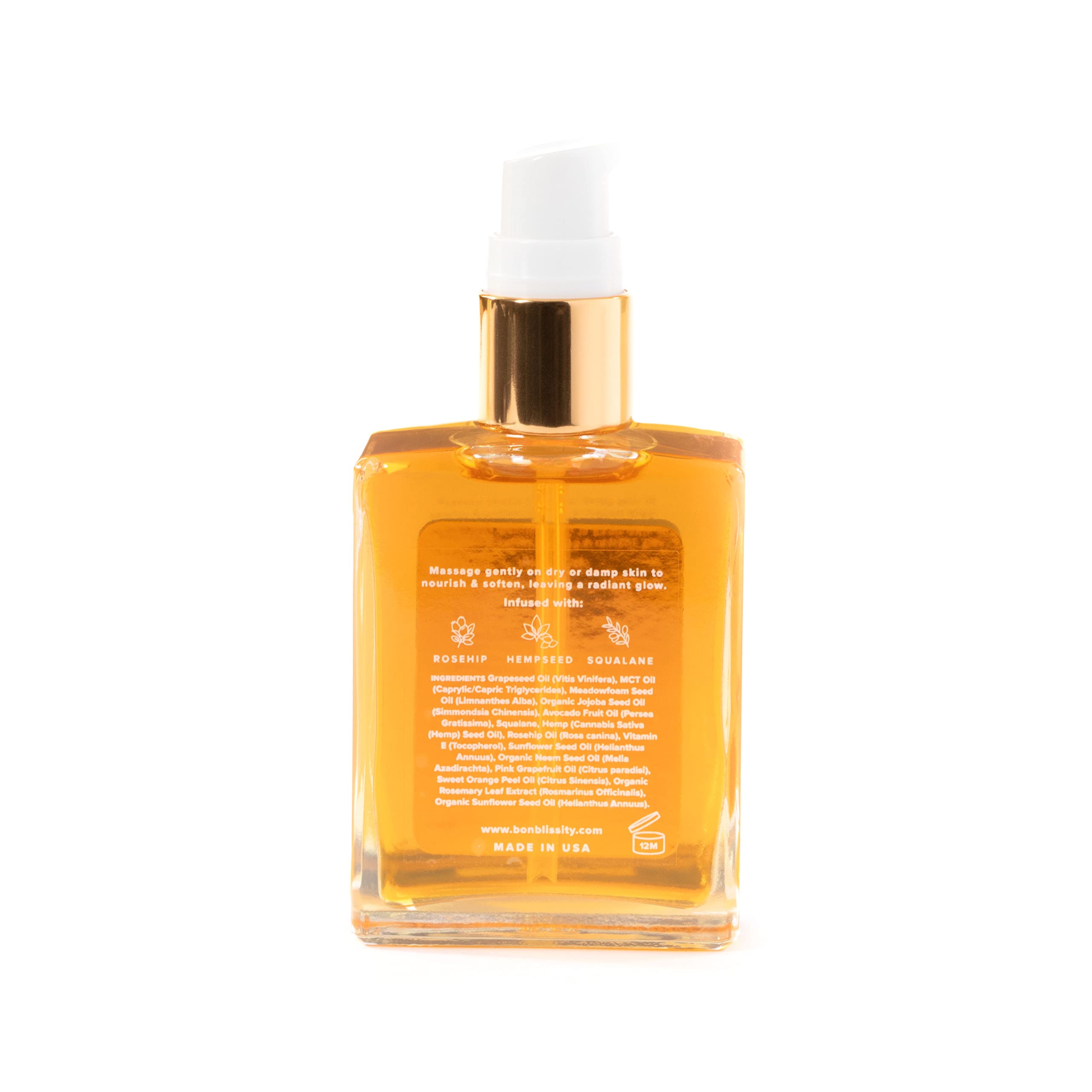 Bonblissity Nourishing Body Oils – Citrus Scented 2oz Travel Size, Non-Greasy Hydration for Dry Skin