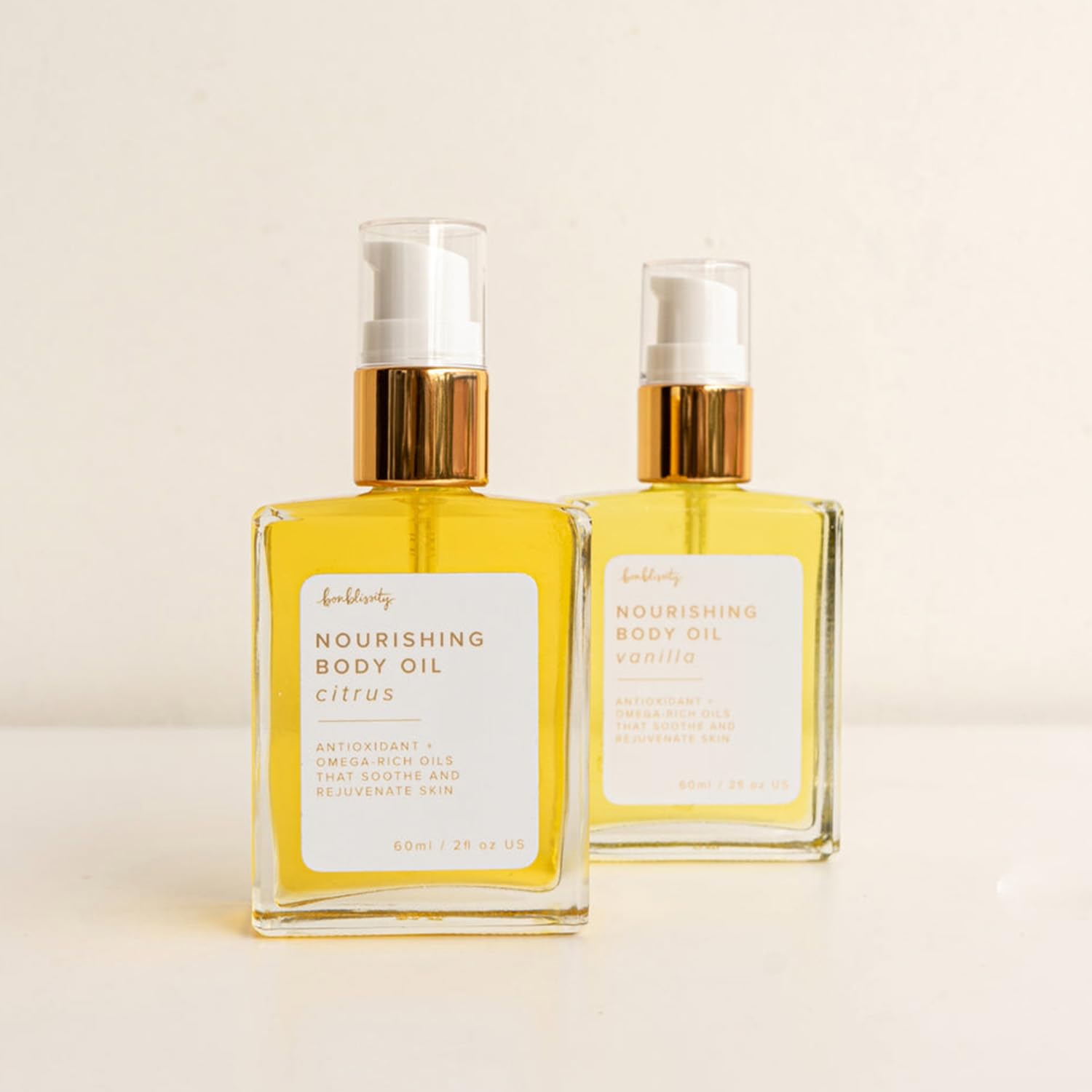 Bonblissity Nourishing Body Oils – Citrus Scented 2oz Travel Size, Non-Greasy Hydration for Dry Skin