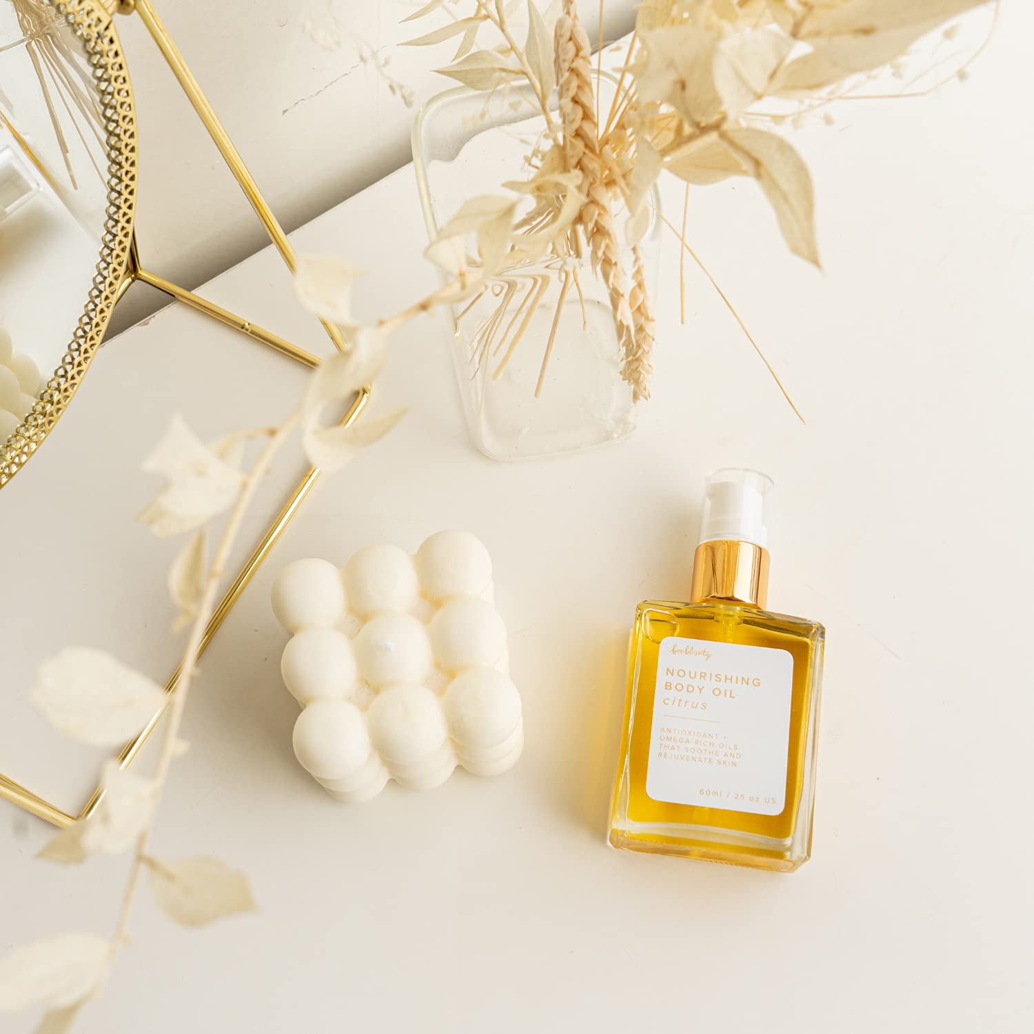 Bonblissity Nourishing Body Oils – Citrus Scented 2oz Travel Size, Non-Greasy Hydration for Dry Skin