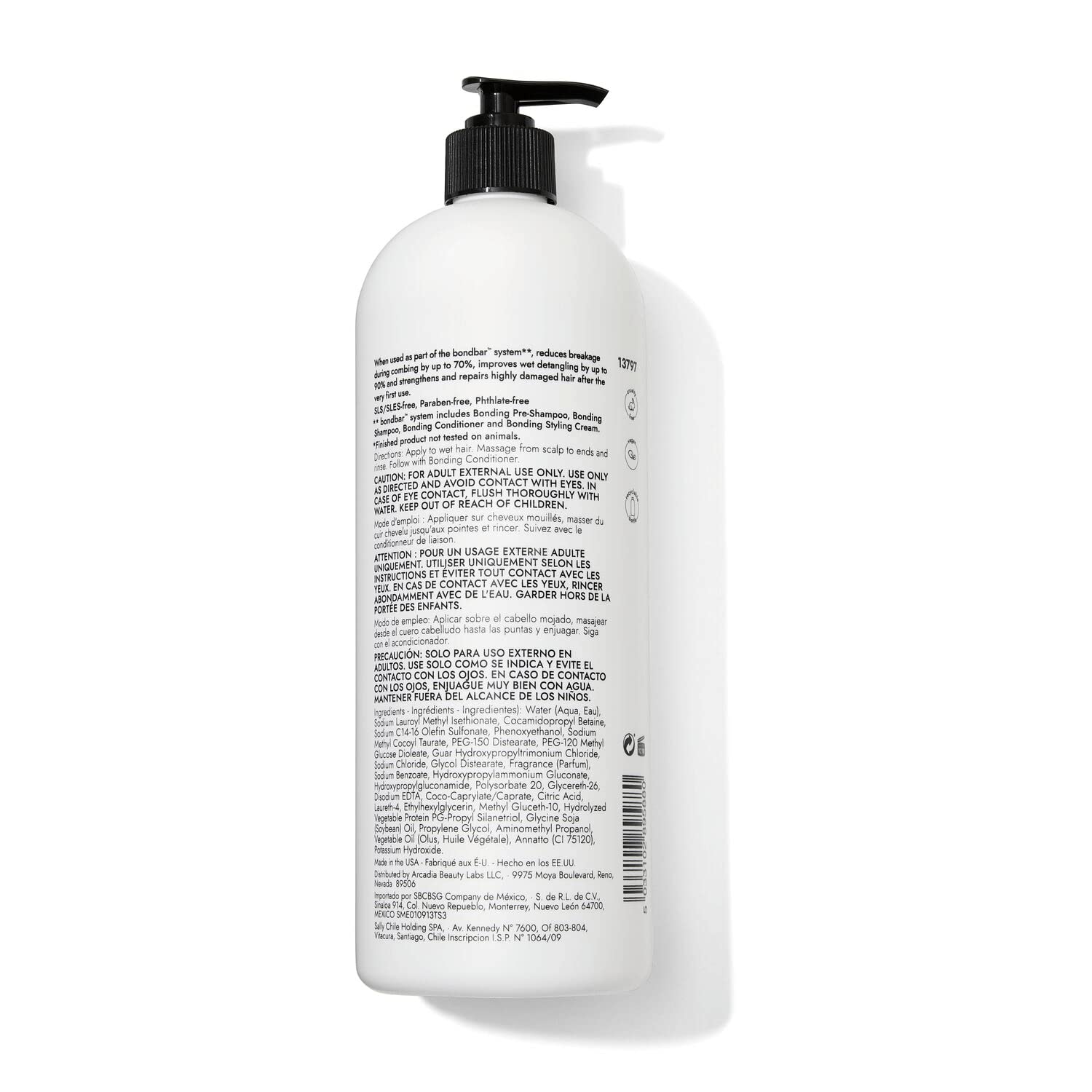 Bondbar Repairing Shampoo – Hydrates, Strengthens & Protects All Hair Types | 33.8 Fl Oz | Vegan & Cruelty-Free