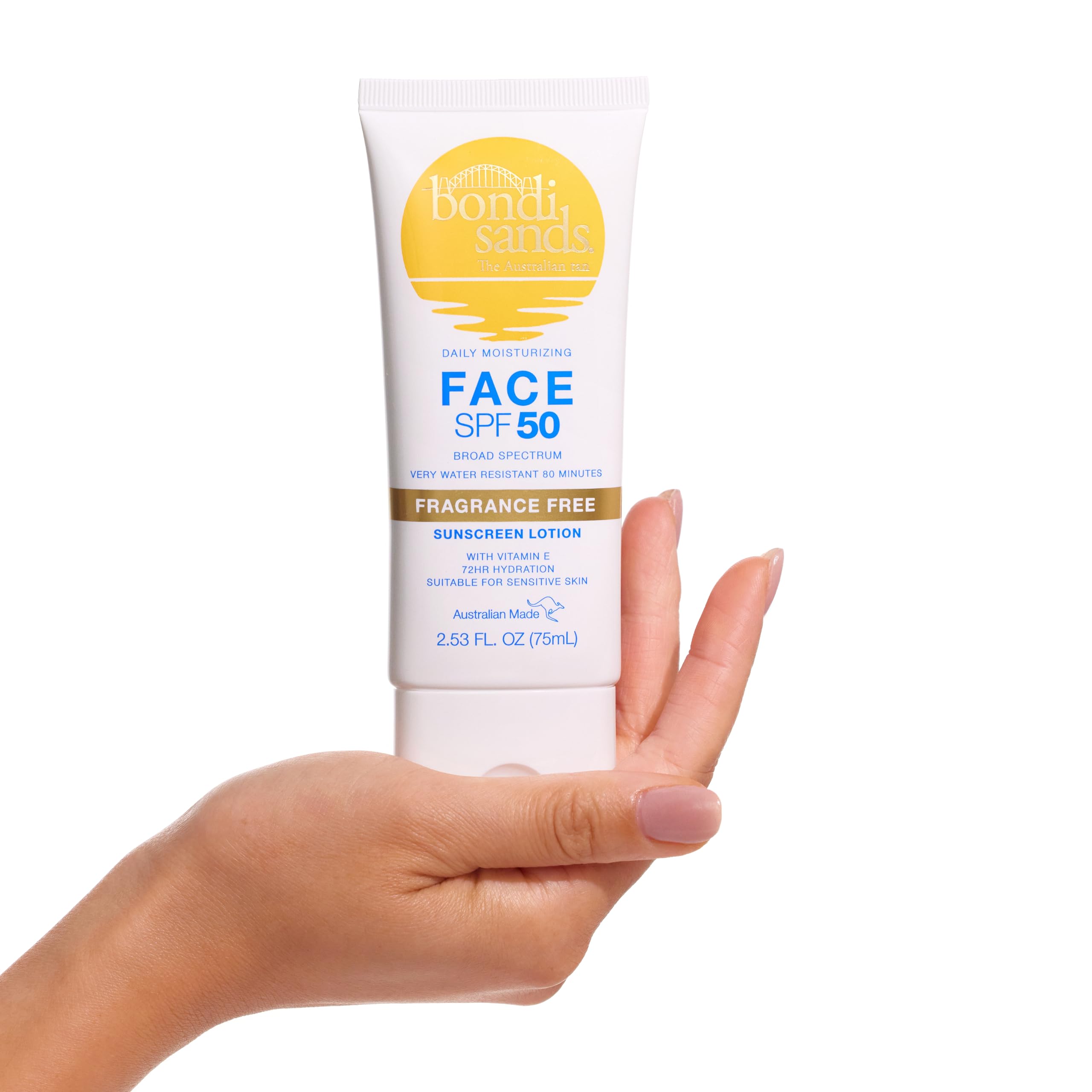 Bondi Sands Fragrance Free Daily Sunscreen Face Lotion SPF 50 – Hydrating, Non-Greasy
