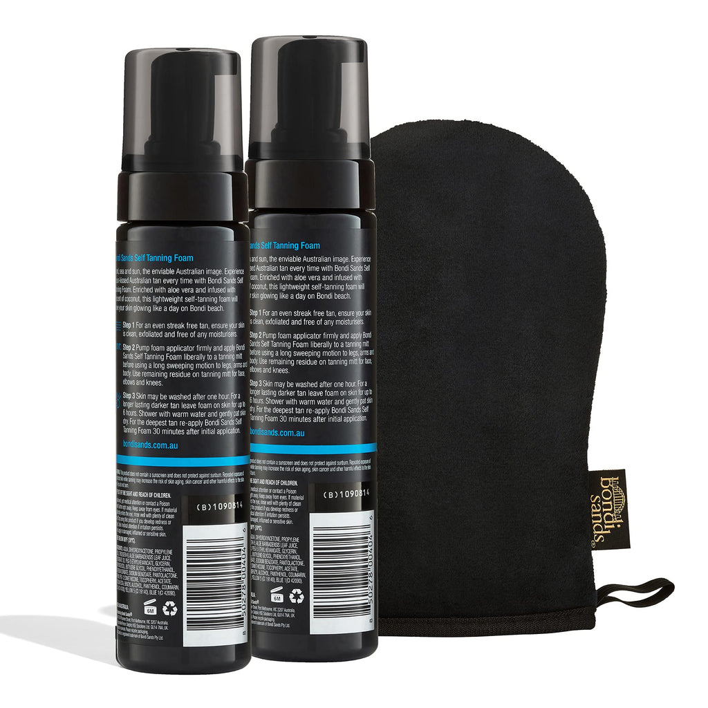 Bondi Sands Self Tanning Foam Duo Dark – Lightweight, Easy, Streak-Free Bronze