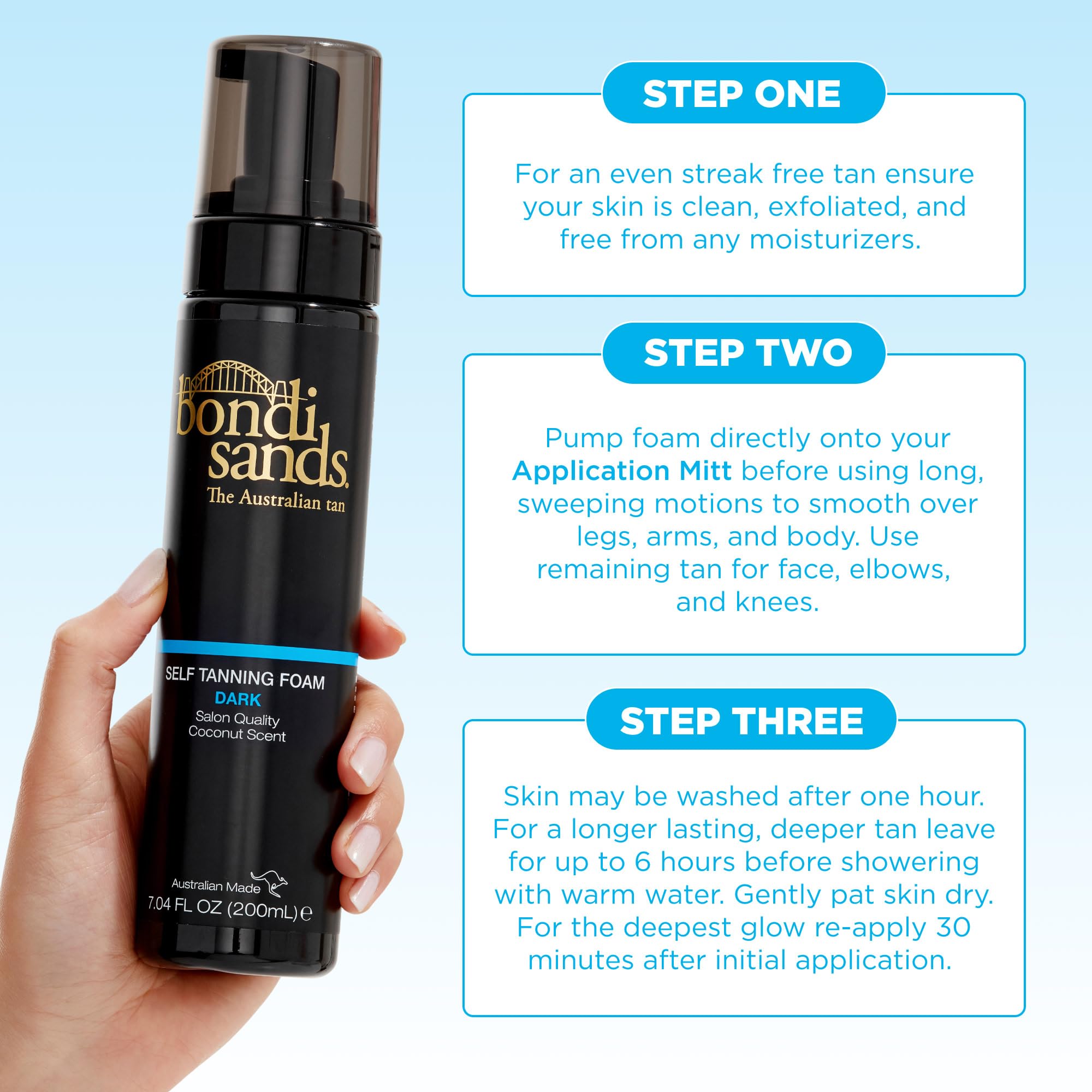 Bondi Sands Self Tanning Foam Duo Dark – Lightweight, Easy, Streak-Free Bronze