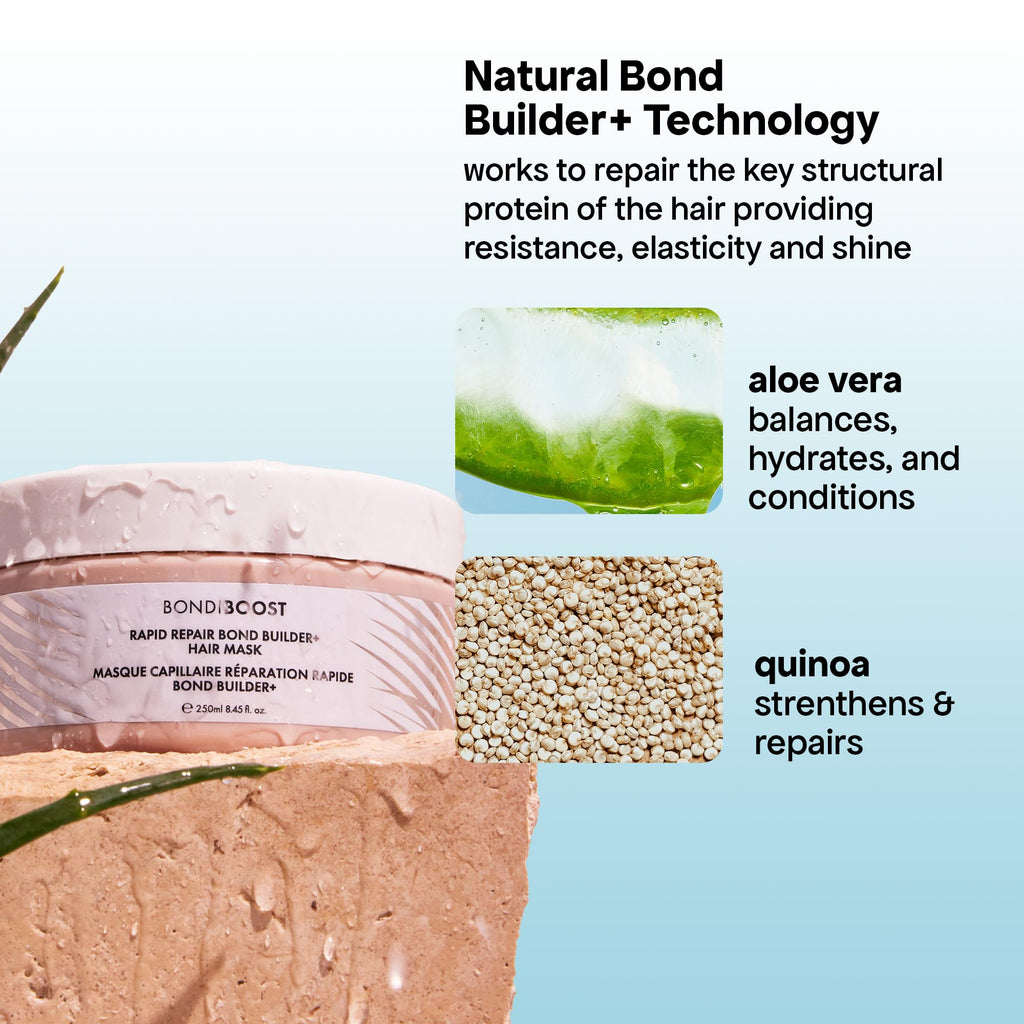 BONDIBOOST Rapid Repair Bond Builder + Hair Mask for Damaged Hair – Deep Conditioning, Strength & Shine (8.45 fl oz)