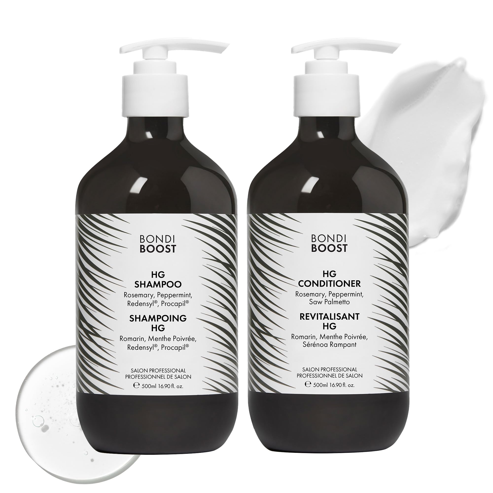 BondiBoost HG Anti-Thinning Shampoo & Conditioner Set – Fuller-Looking Hair, Procapil, Redensyl, Rosemary, Sulfate-Free