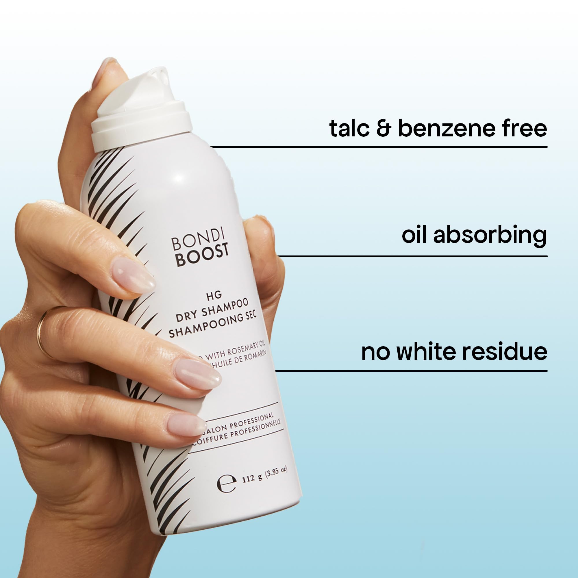 BONDIBOOST HG Dry Shampoo for Women & Men – Instant Cleanse, Volume Boost, Rosemary, 3.95 oz
