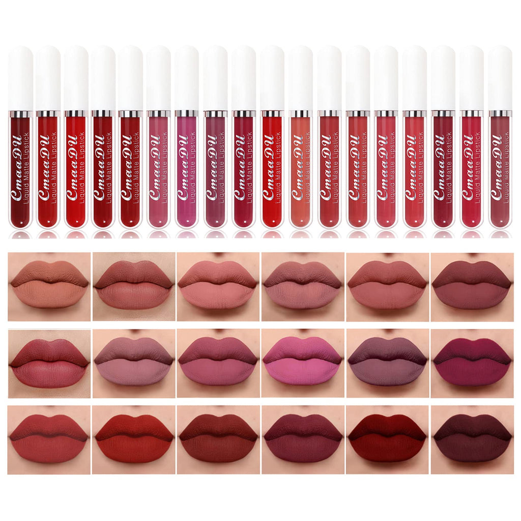 BONNIE CHOICE 18-Pcs Matte Liquid Lipstick Set – Waterproof, Long-Wearing, 18 Rich Shades