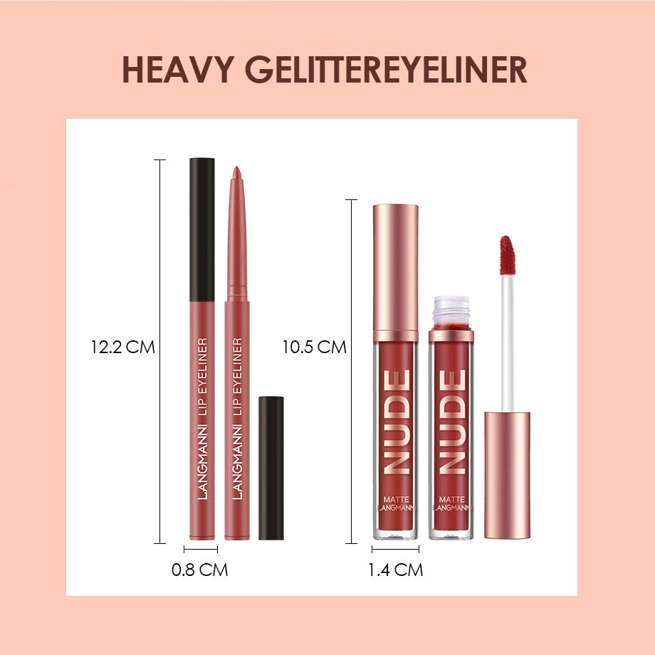 BONNIE CHOICE 12-Piece Matte Lipstick & Lip Liners Set – Waterproof & Long-Lasting