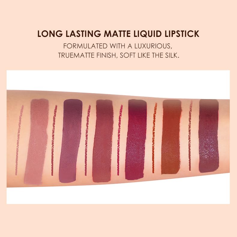 BONNIE CHOICE 12-Piece Matte Lipstick & Lip Liners Set – Waterproof & Long-Lasting
