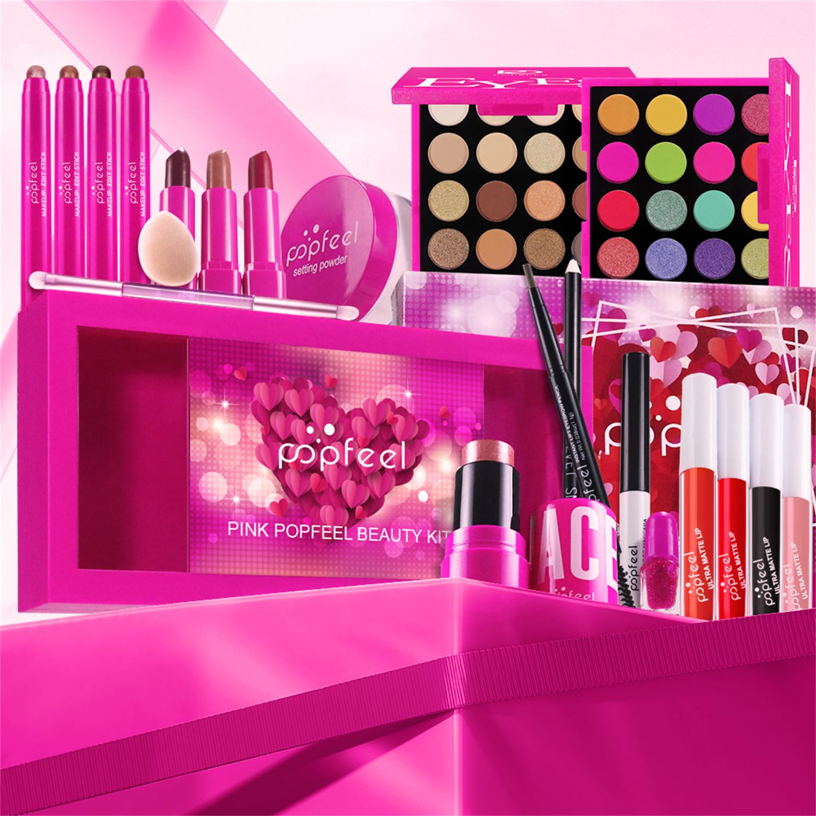 BONNIE CHOICE Hot Pink All-in-One Makeup Kit – Complete Gift Set for Women