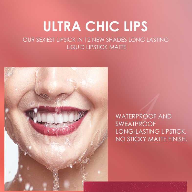 BONNIE CHOICE 12-Piece Matte Lipstick & Lip Liners Set – Waterproof & Long-Lasting