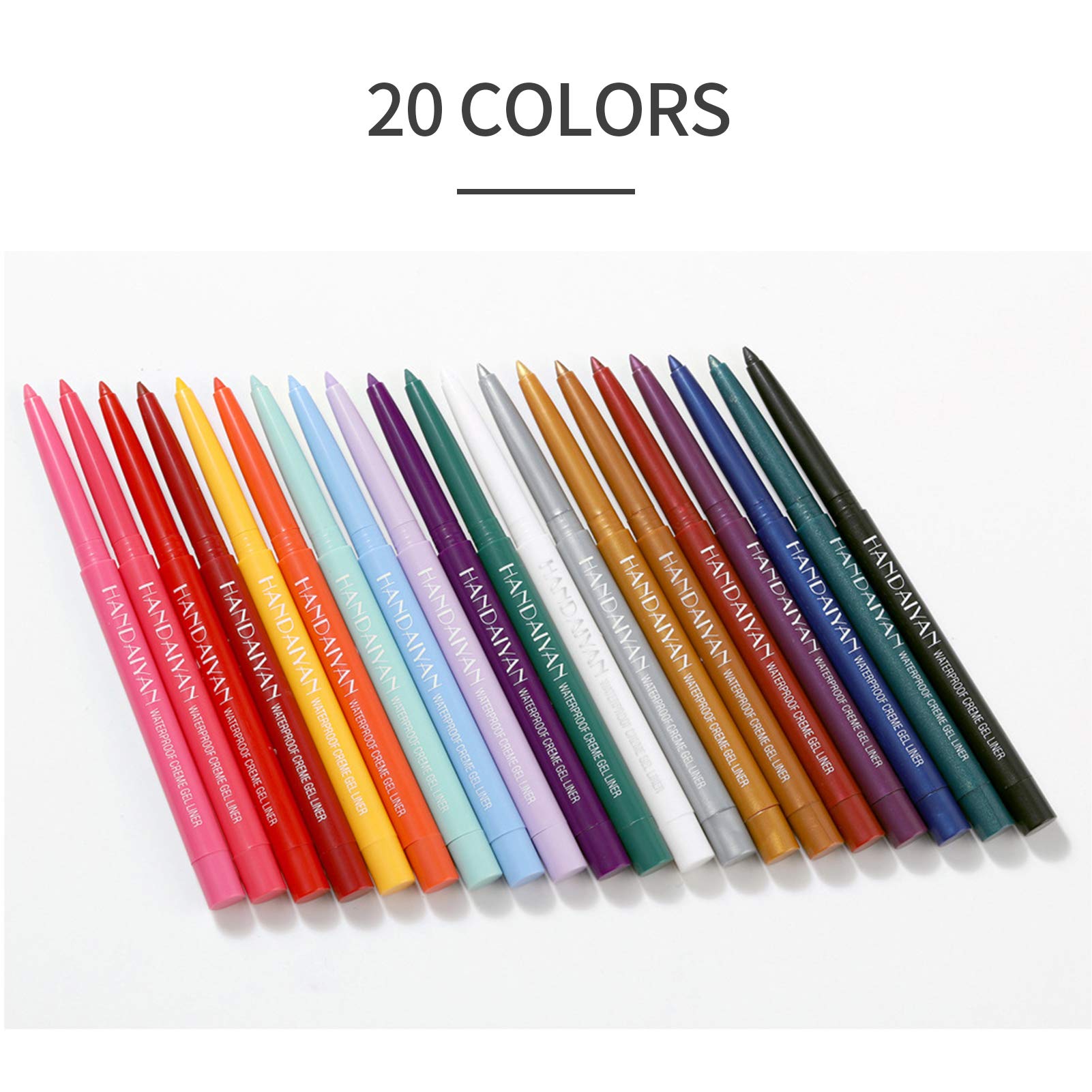 BONNIE CHOICE 20 Colors Eyeliner Pencil Set – Waterproof & Retractable