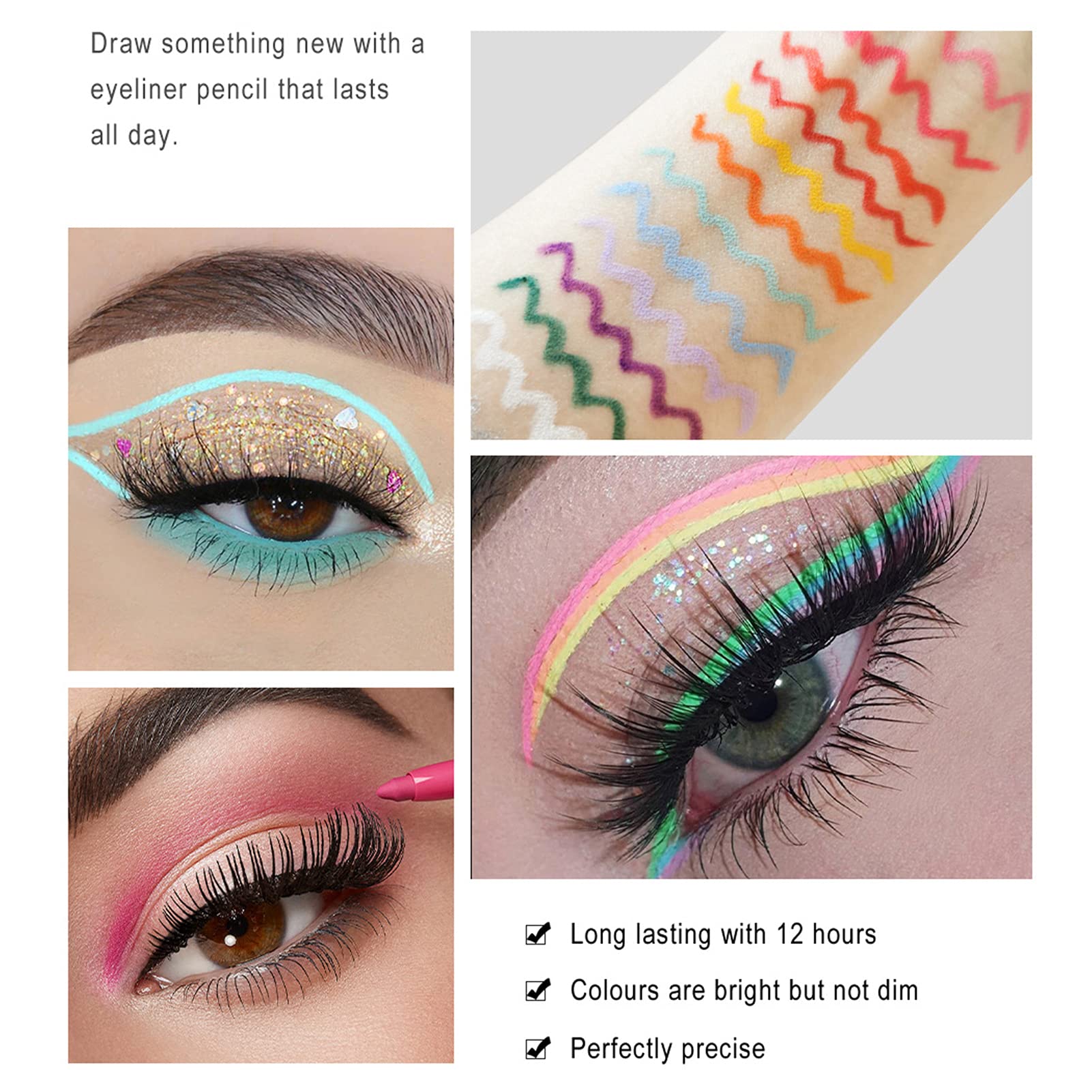 BONNIE CHOICE 20 Colors Eyeliner Pencil Set – Waterproof & Retractable