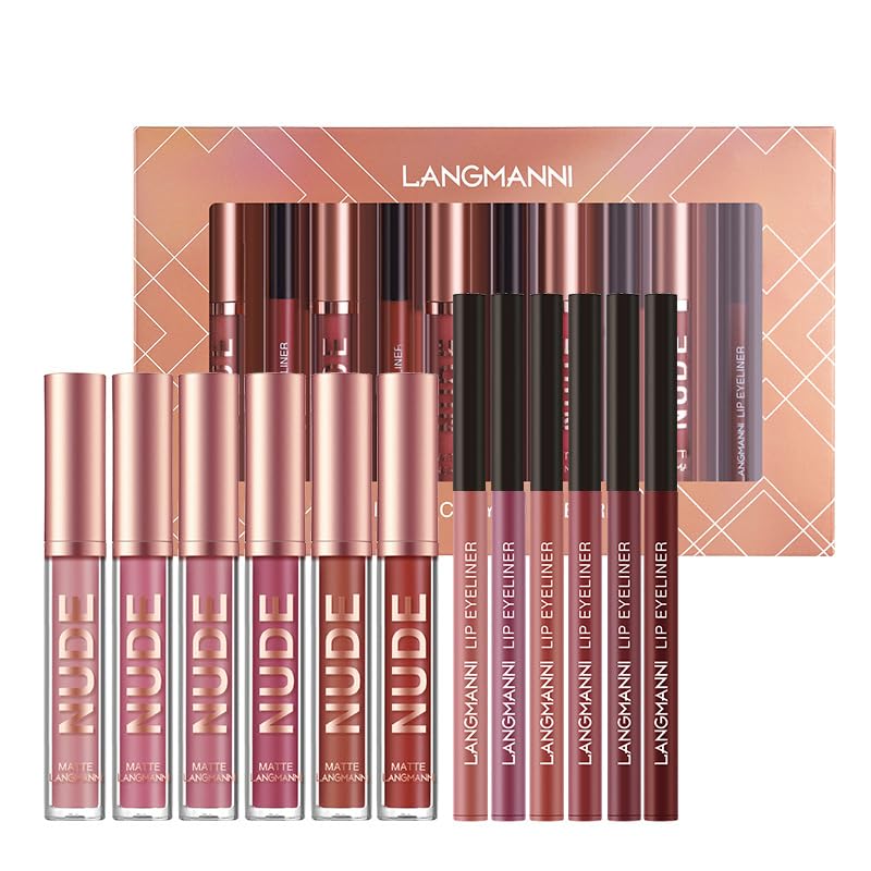 BONNIE CHOICE 12-Piece Matte Lipstick & Lip Liners Set – Waterproof & Long-Lasting