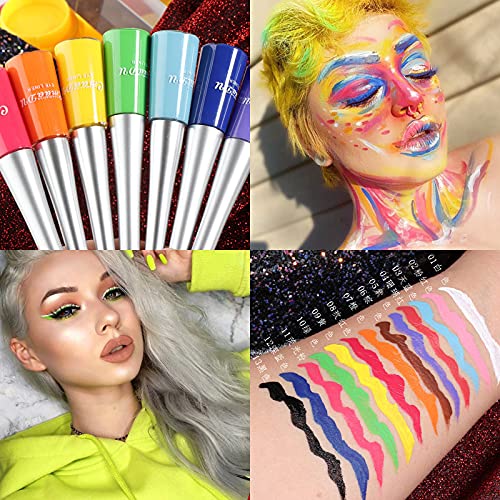 BONNIE CHOICE 14 Colors Liquid Eyeliner – Waterproof Matte Fluorescent Eyeliners for Eyes, Face & Body (Cosplay & Gifts)