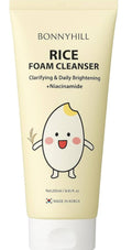 Bonny Hill Rice Foam Cleanser – Clarifying & Brightening with Niacinamide | Korean Skincare, 250 ml