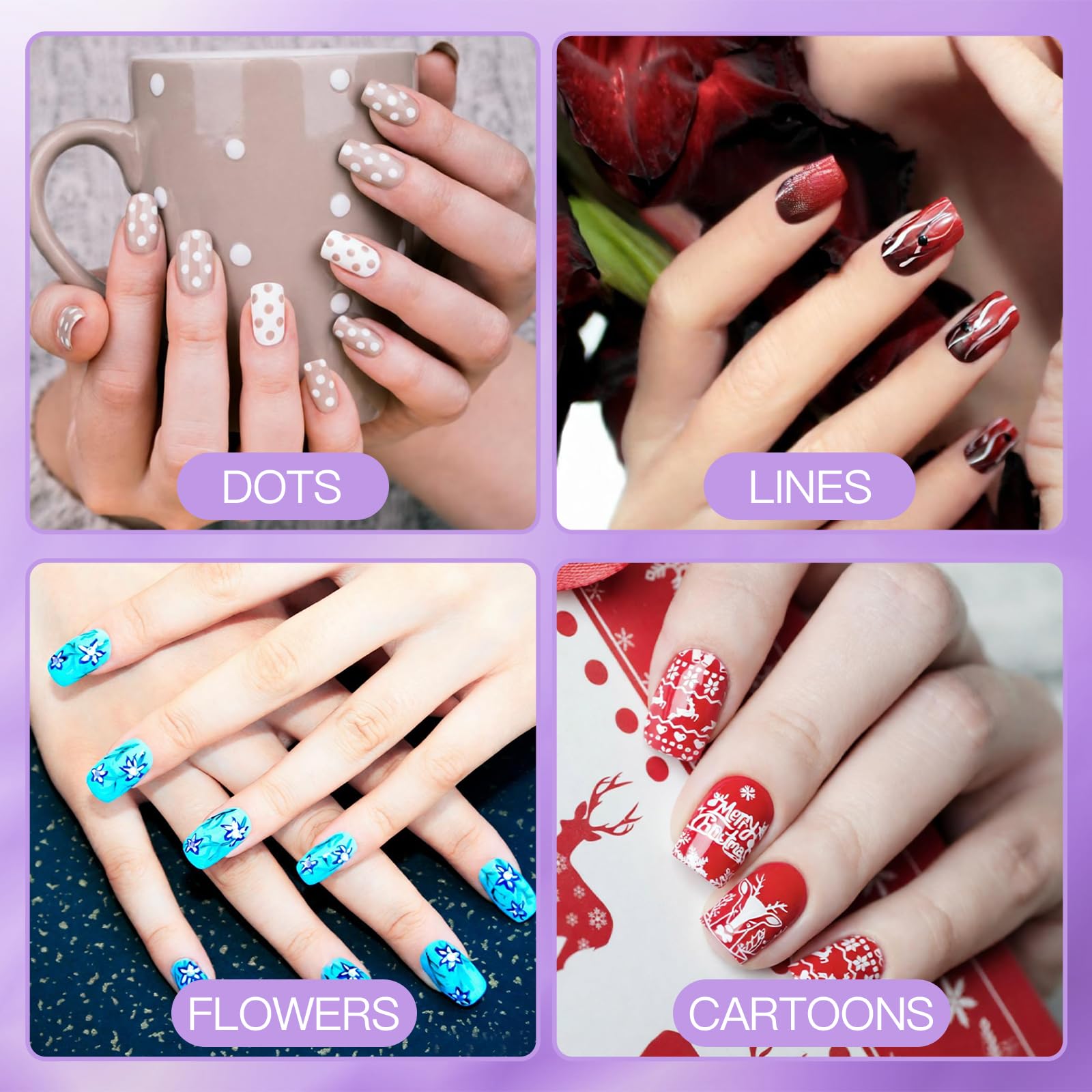 BONTOP Nail Art Pens – 24 Colors, 0.5mm Tip, Waterproof & Quick-Drying
