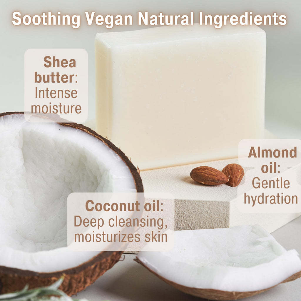 Bonuderm Unscented & Fragrance Free Soap (4-Pack) – Natural Vegan Bar for Sensitive Skin