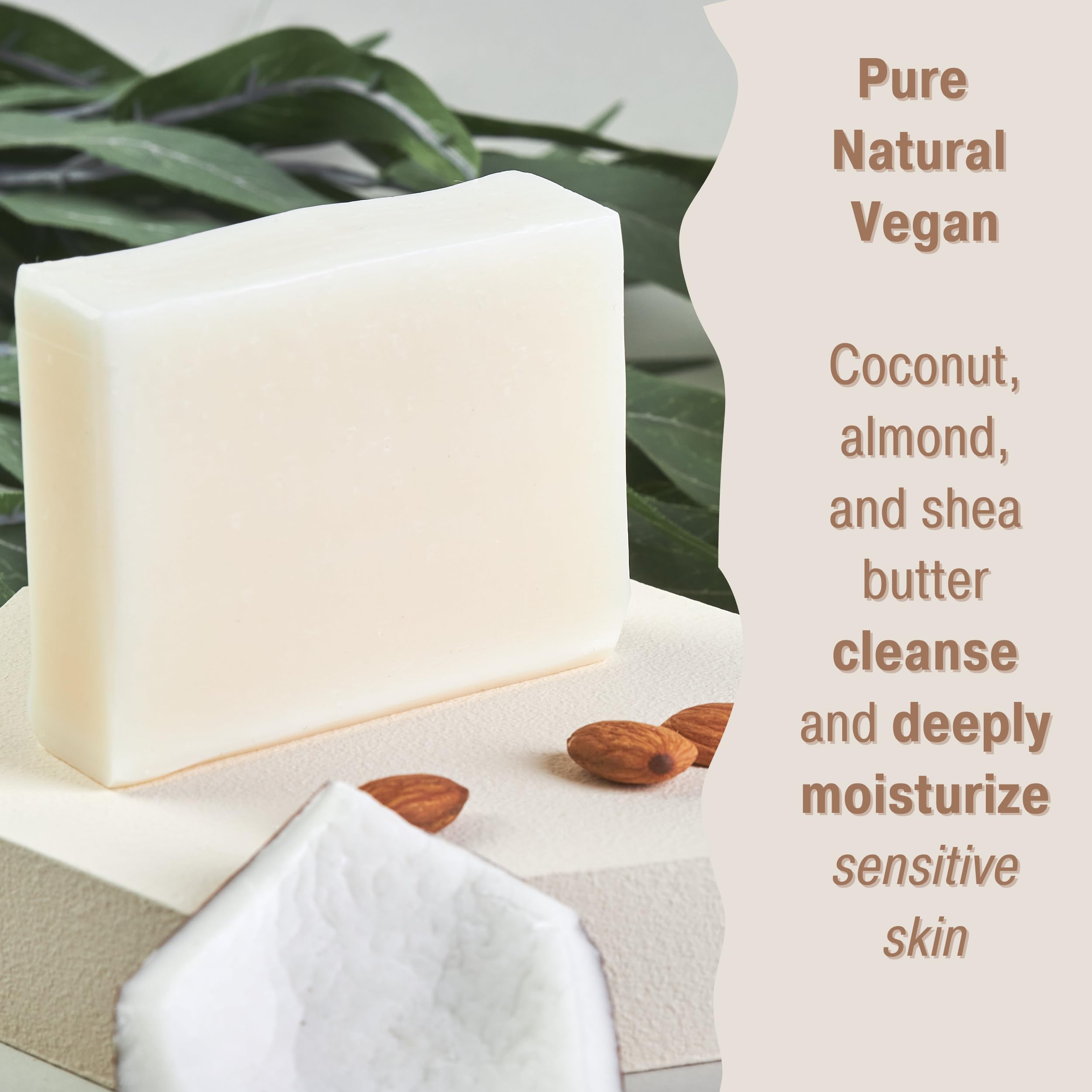 Bonuderm Unscented & Fragrance Free Soap (4-Pack) – Natural Vegan Bar for Sensitive Skin