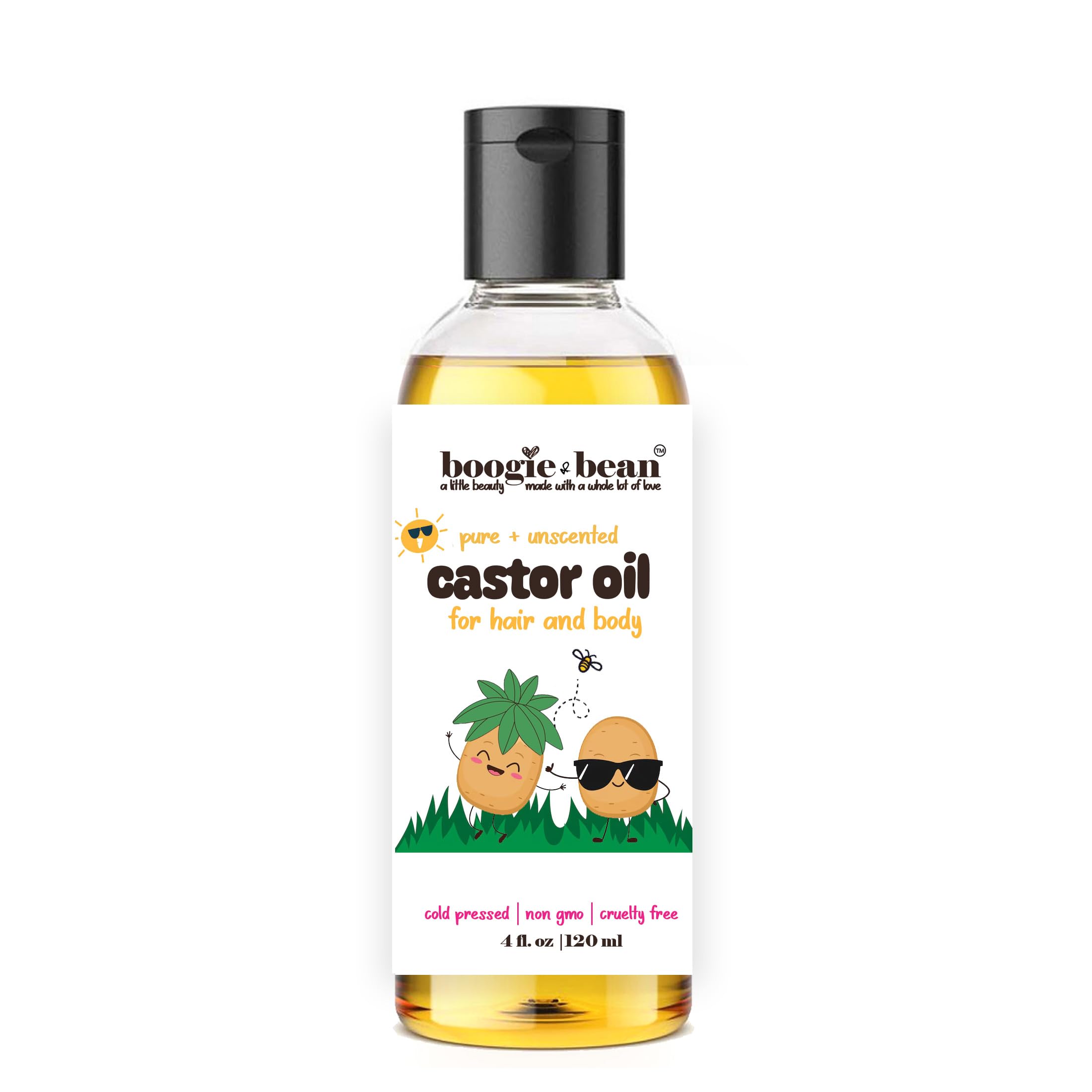 Boogie and Bean Castor Oil – Cold-Pressed, USP, Non-GMO for Skin & Hair