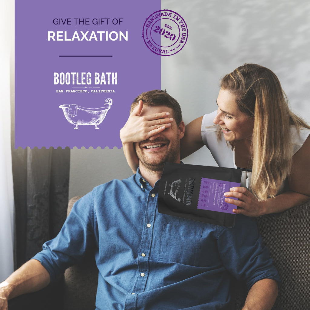 BOOTLEG BATH Shower Steamers Aromatherapy Lavender 8 Pack – 100% Pure Essential Oils, All Natural, Made in USA