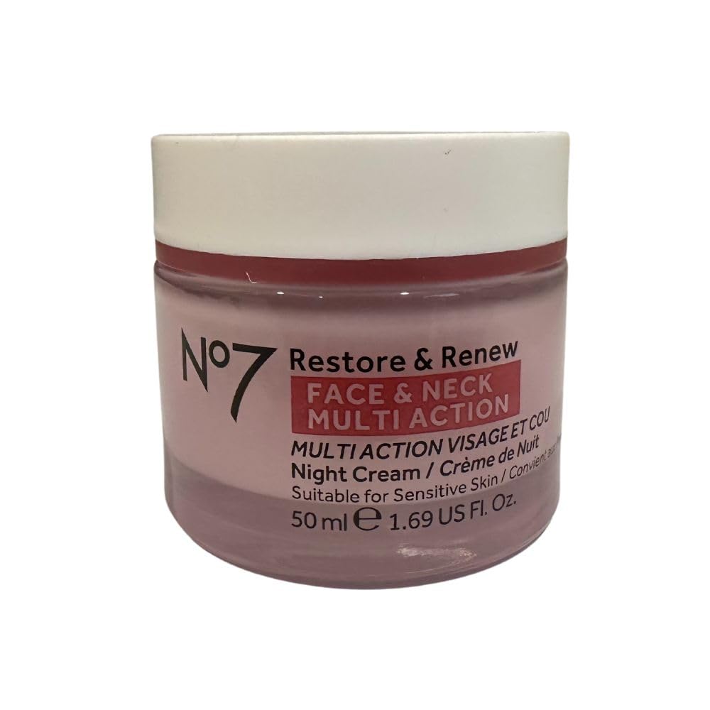 Boots No7 Restore and Renew Night Cream - 1.6 oz | Deeply Hydrating Anti-Aging Night Moisturizer