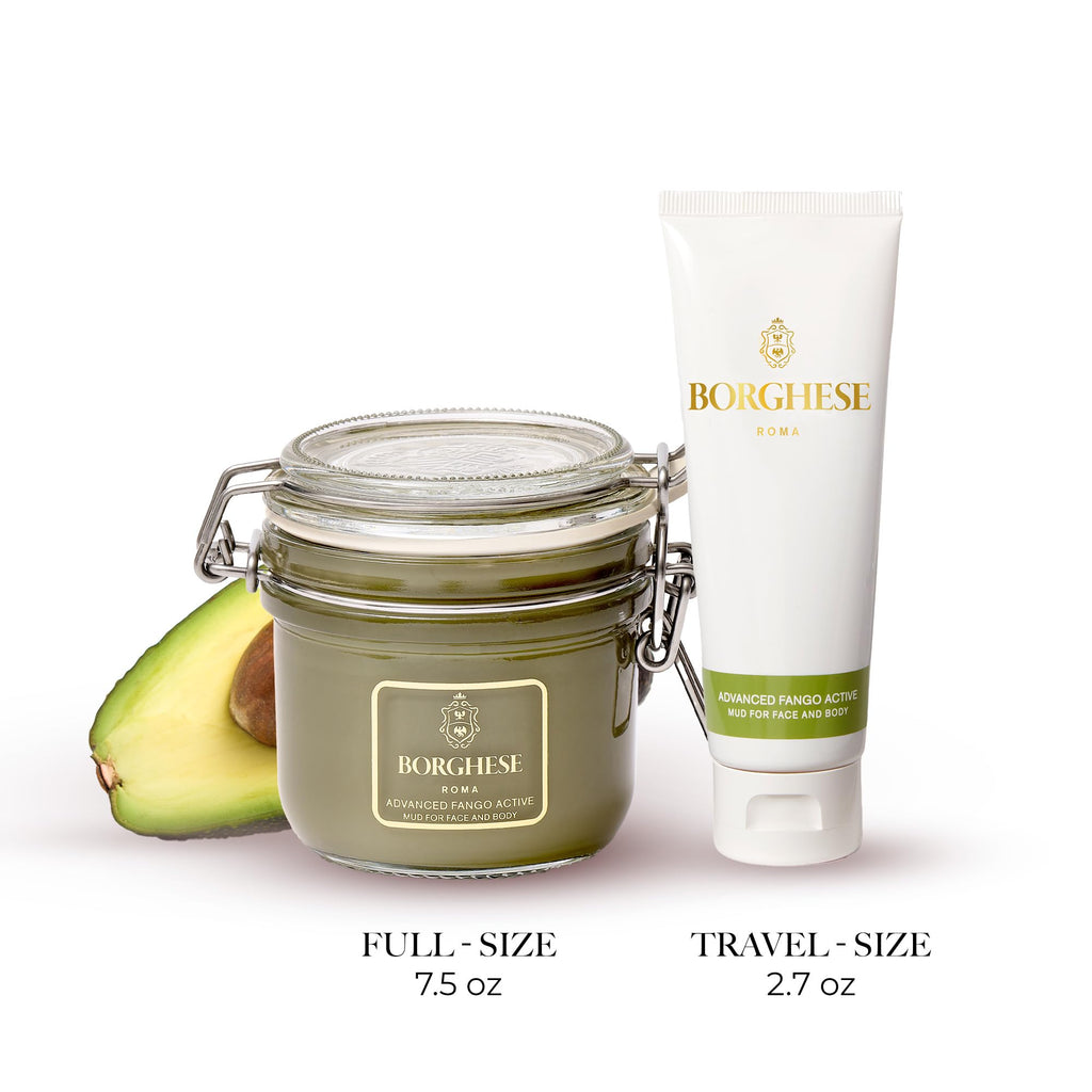 Borghese Advanced Fango Active Mud Mask for Face & Body – Bentonite Clay & Hyaluronic Acid, Normal to Oily Skin, 7.5 oz