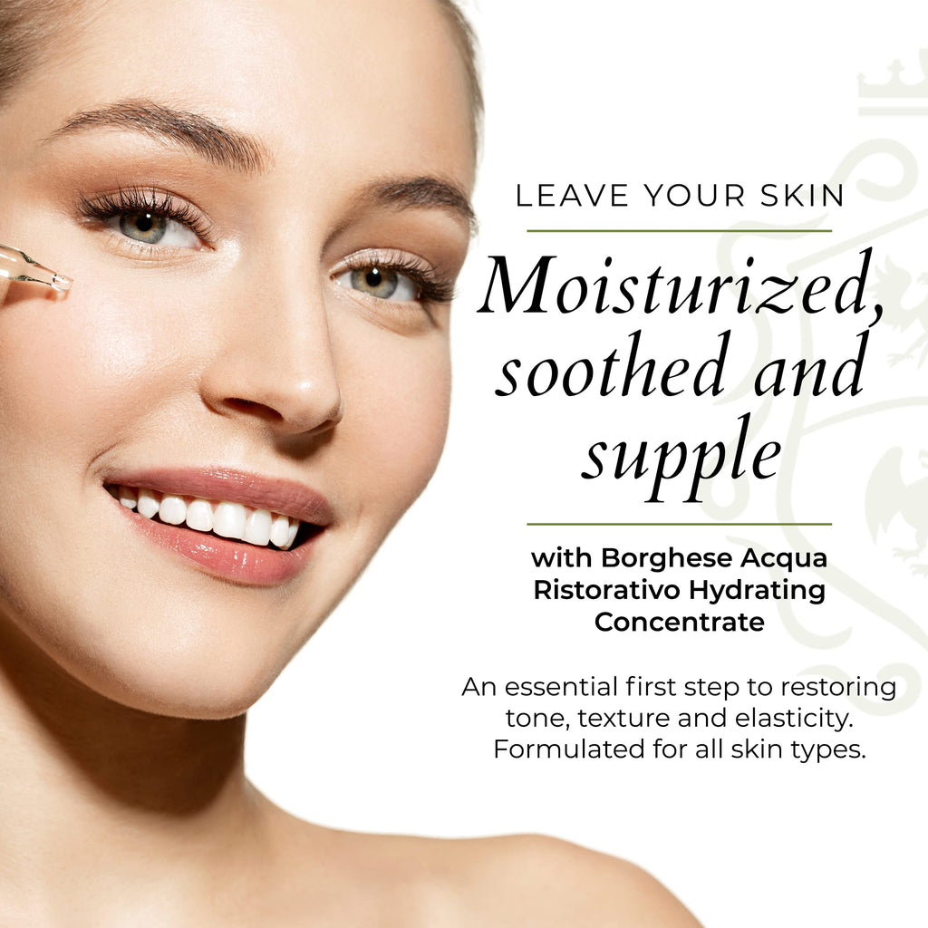 Borghese Acqua Ristorativo Hydrating Concentrate – Smoothing Serum with Hyaluronic Acid & Murumuru Butter