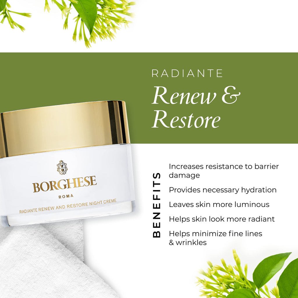 Borghese Radiante Renew & Restore Night Creme – Hydrating Barrier Night Cream