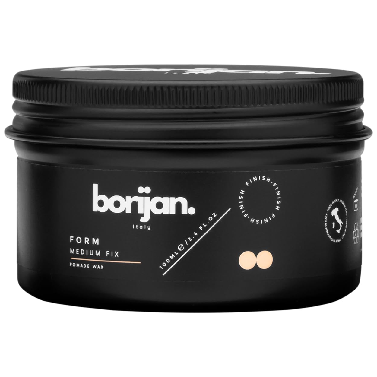 Borijan Form Pomade – 100 ml | Medium Hold Light Cream for Men | Smooth Finish, Italian-Made