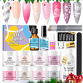 Born Pretty 87-Piece Acrylic Nail Kit for Beginners – Pink/White Glitter Powders + Monomer & Nail Prep Set