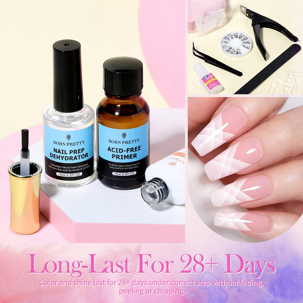 Born Pretty Acrylic Nail Kit – 96Pcs Powder & Liquid Set with 24 Glitter Colors