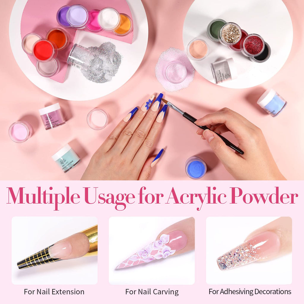 Born Pretty 24-Color Acrylic Powder Set – No Lamp Needed, All Seasons Nails