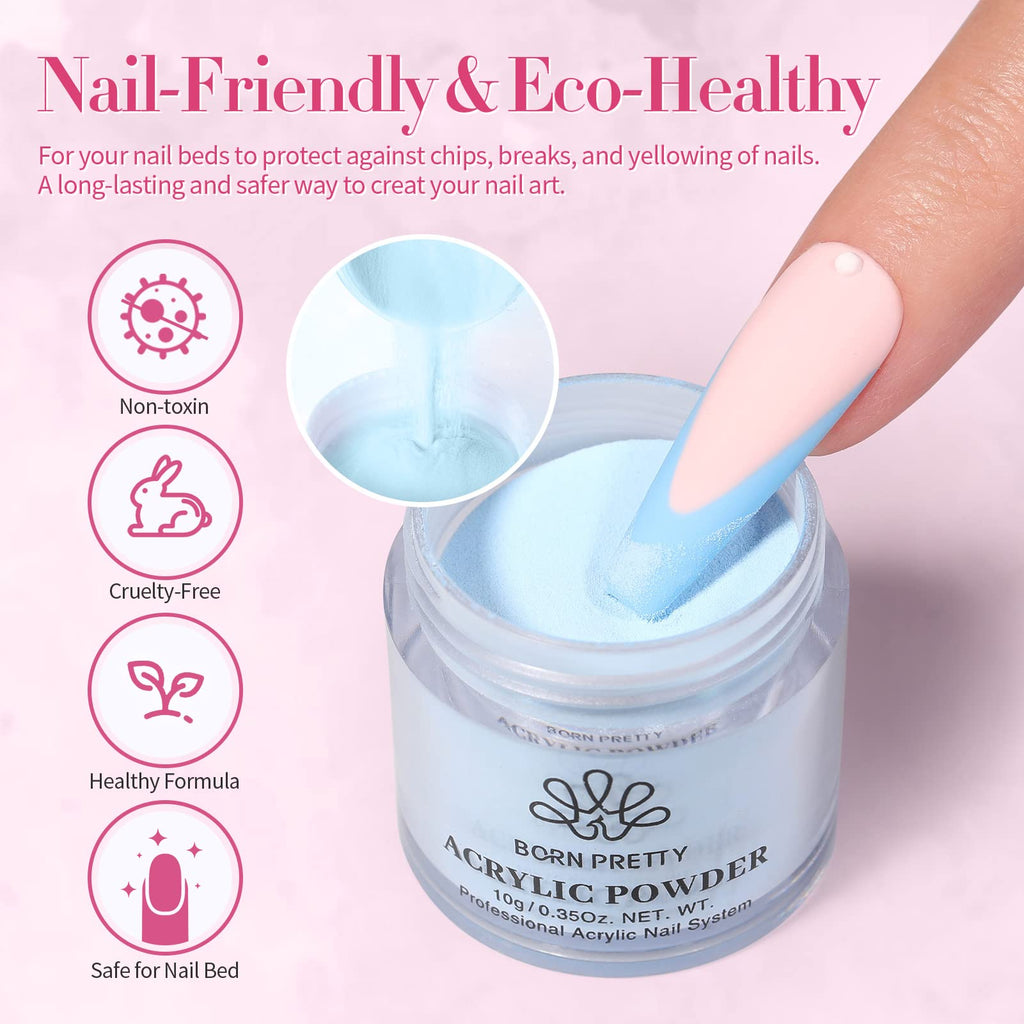 Born Pretty 24-Color Acrylic Powder Set – No Lamp Needed, All Seasons Nails