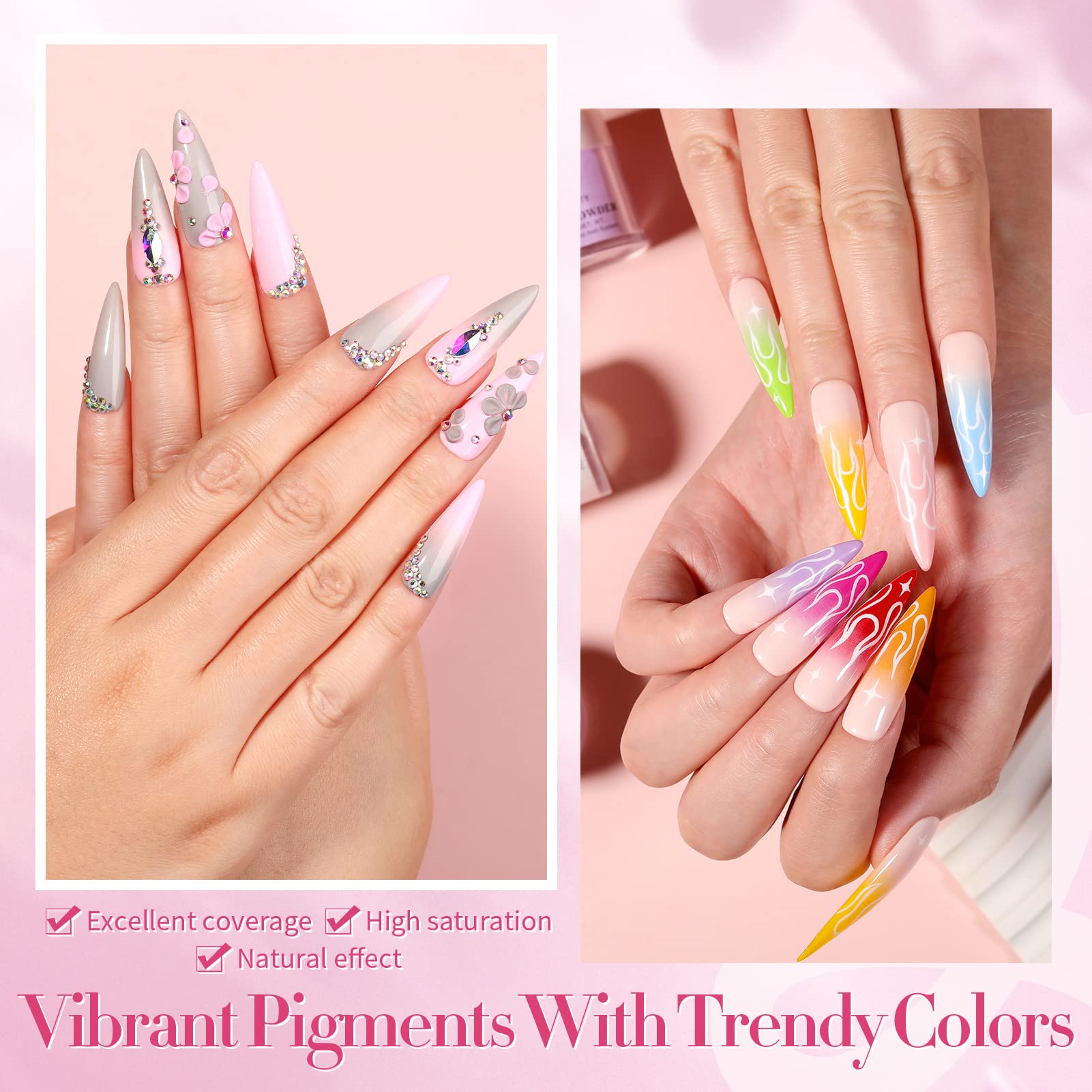 Born Pretty 24-Color Acrylic Powder Set – No Lamp Needed, All Seasons Nails