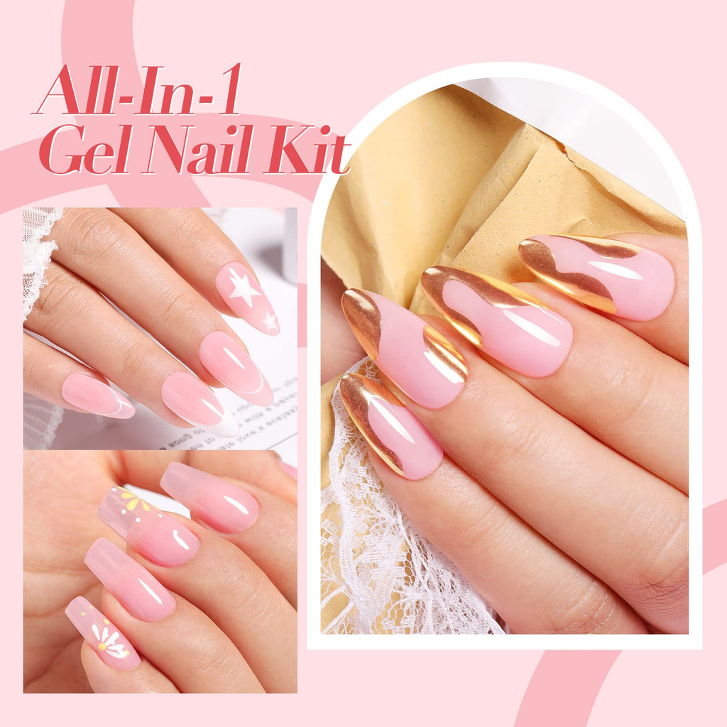 Born Pretty Jelly Gel Nail Polish Kit – 28Pcs with 48W UV Lamp, 12 Colors + Base/Top Coat