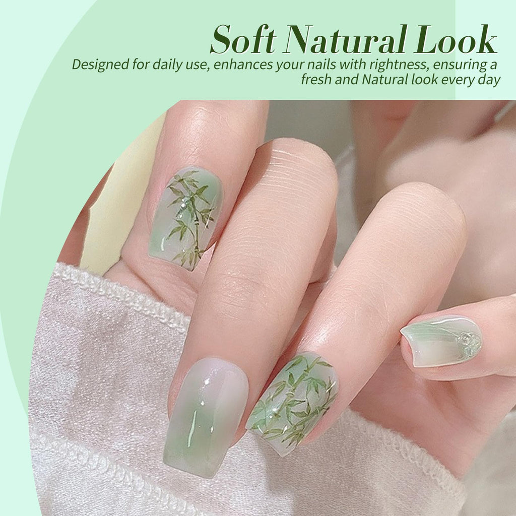 Born Pretty Jelly Green & Milky White Gel Nail Polish Kit – 6 Colors for DIY Manicure & St. Patrick's Day Nail Art