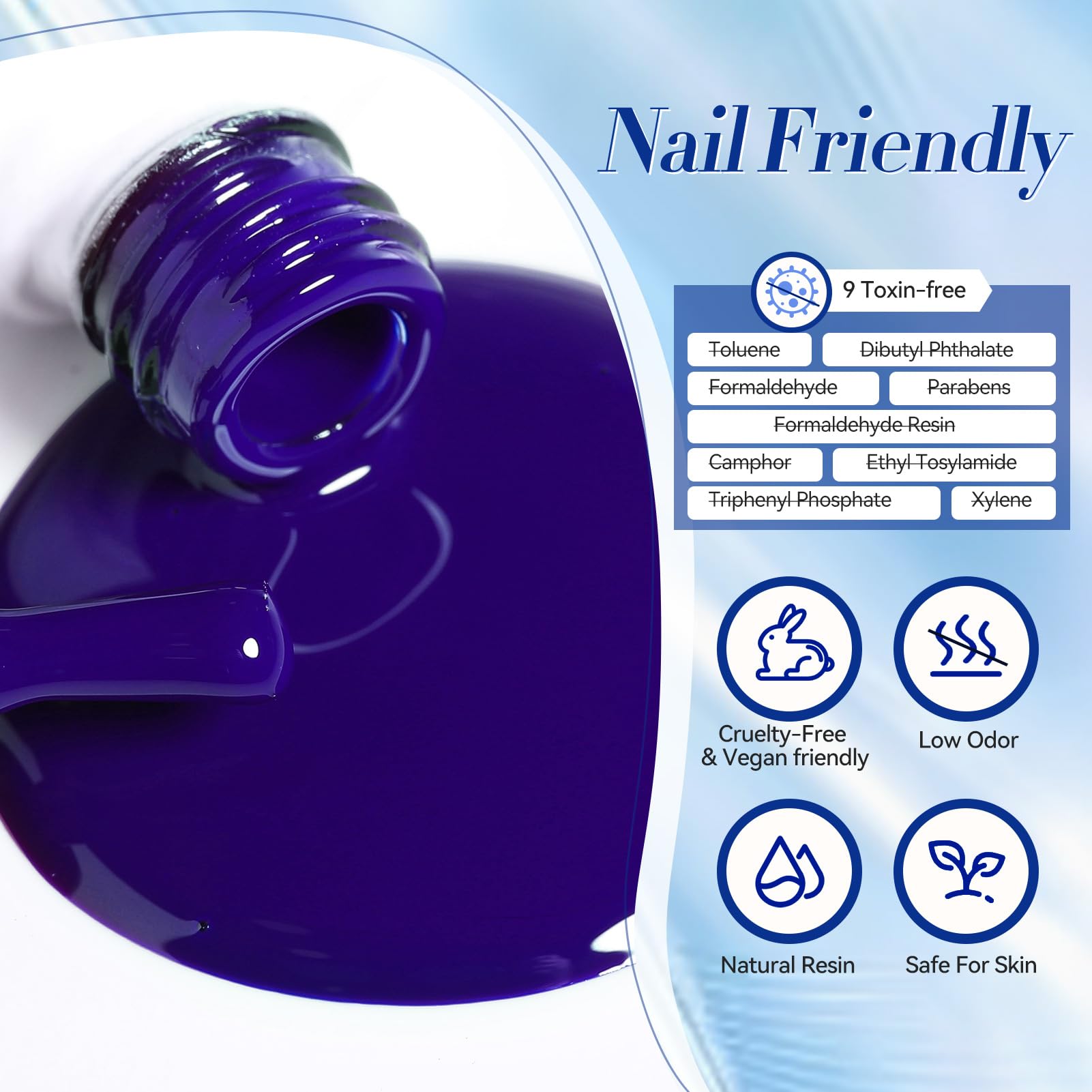 Born Pretty Blue Gel Nail Polish Set – 6 Colors for Nails
