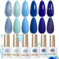 Born Pretty Blue Gel Nail Polish Set – 6 Colors for Nails