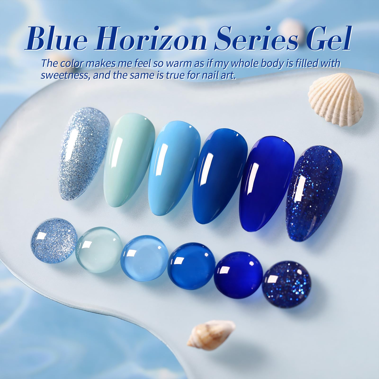 Born Pretty Blue Gel Nail Polish Set – 6 Colors for Nails
