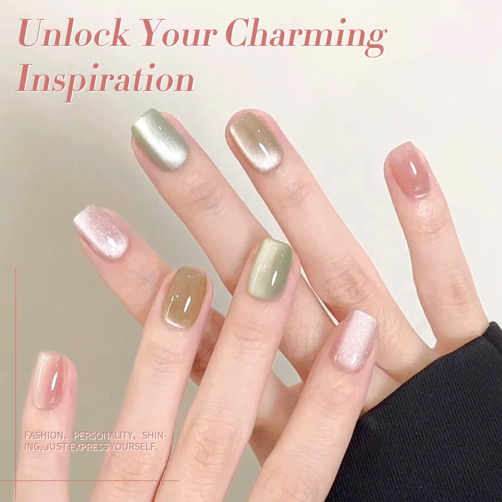 Born Pretty Magnetic Gel Nail Polish Kit – 6pc Water Light Jelly Cat Eye Set